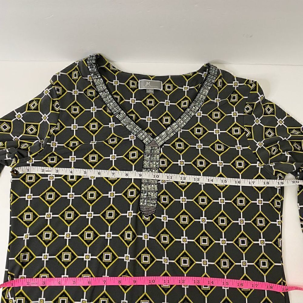 NEW! JM Collection| Medium| Soft| Flowy| Bollywood| Geometric print - Picture 5 of 14